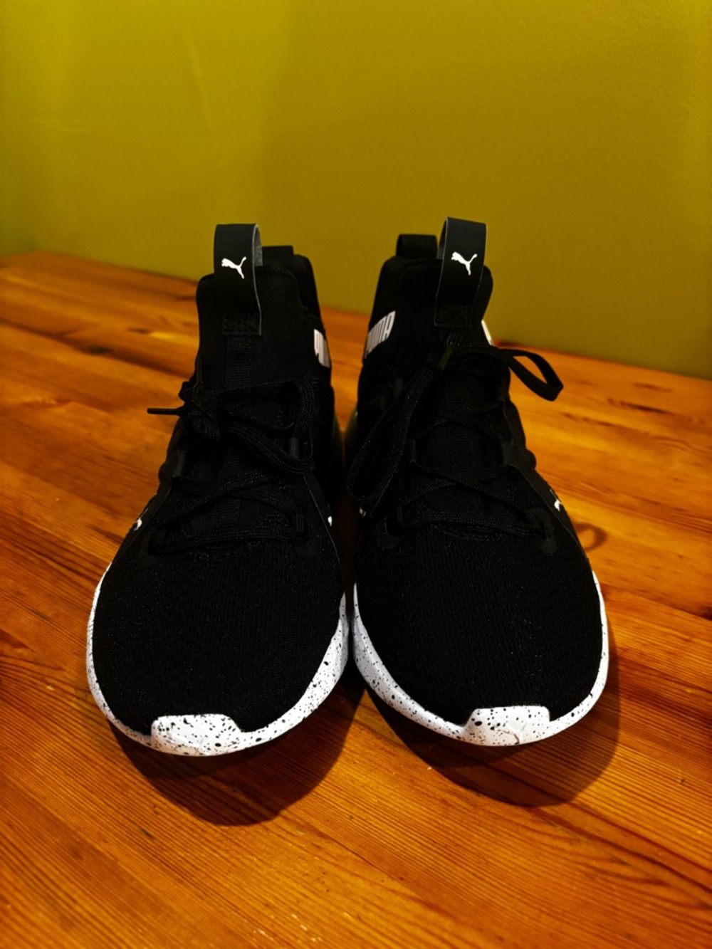 Puma Black Knit High-Top Sneakers with Speckled White Sole0931 - Picture 5 of 10